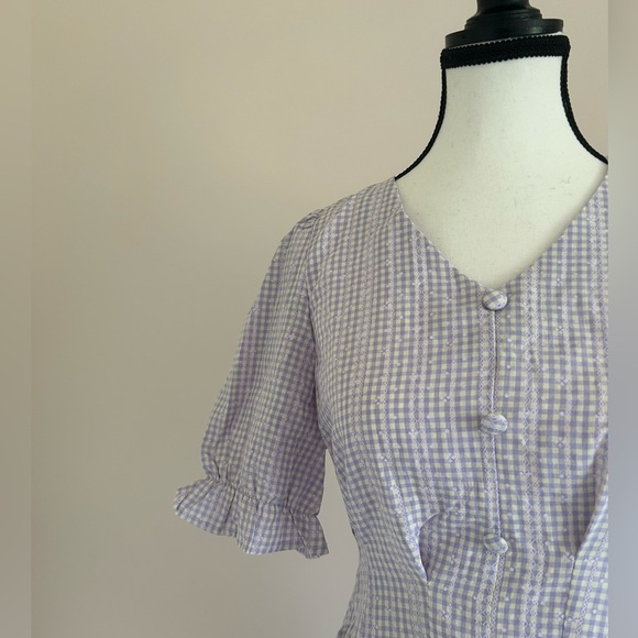 One More Purple Gingham Mini Dress - Picture 2 of 5